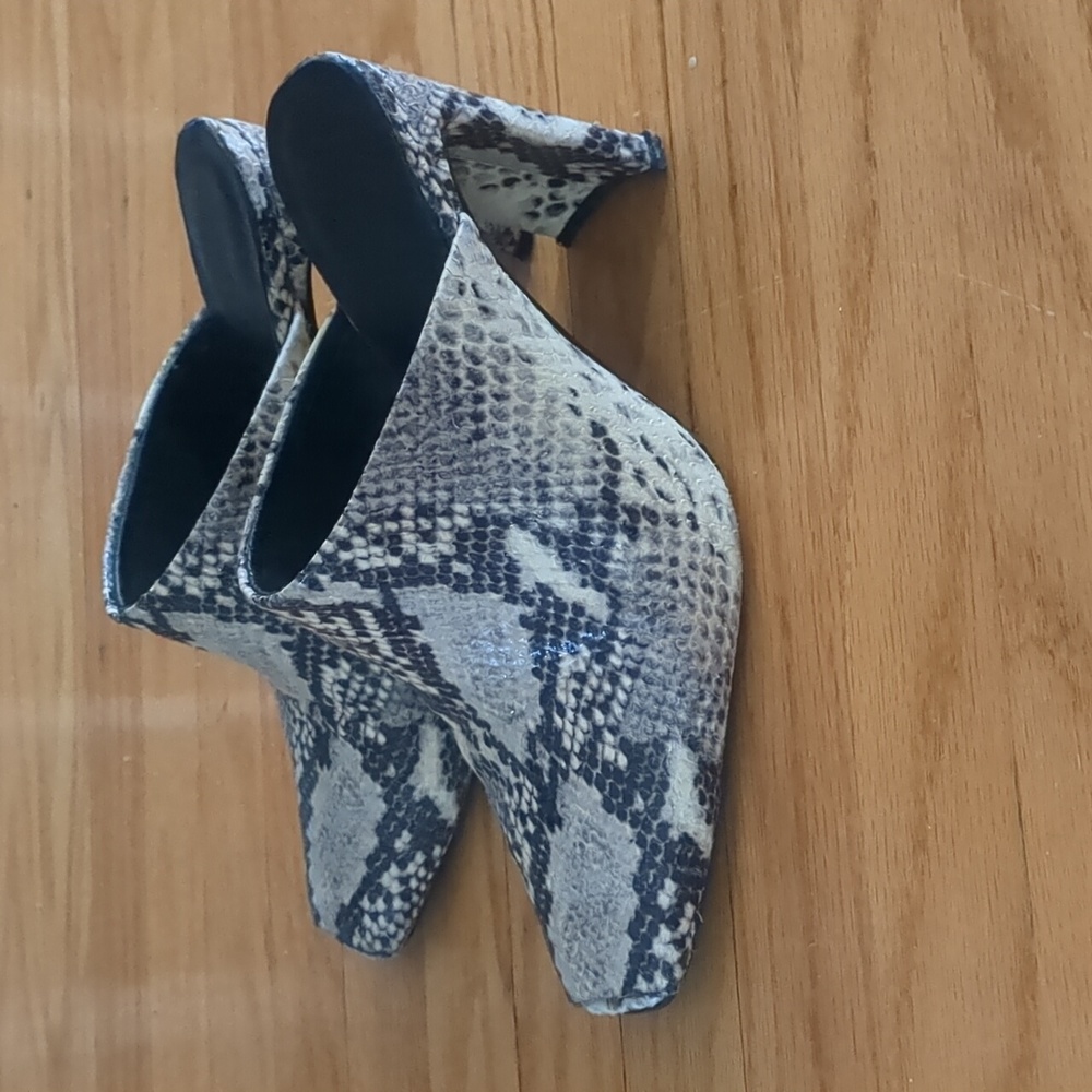 Snakeskin mules